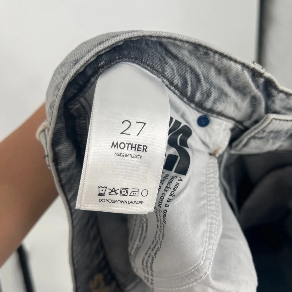 Snacks by Mother The Side Dish Cargo Skimp Gray Jeans in Salt and Pepper 27 NWT - Picture 8 of 11